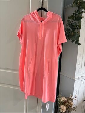 Xersion Coral Pink Hooded Swim Coverup